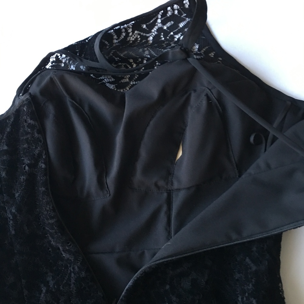 SOLD Nicole Miller Flocked Halter Gown Prom Dress - Picture 7 of 7